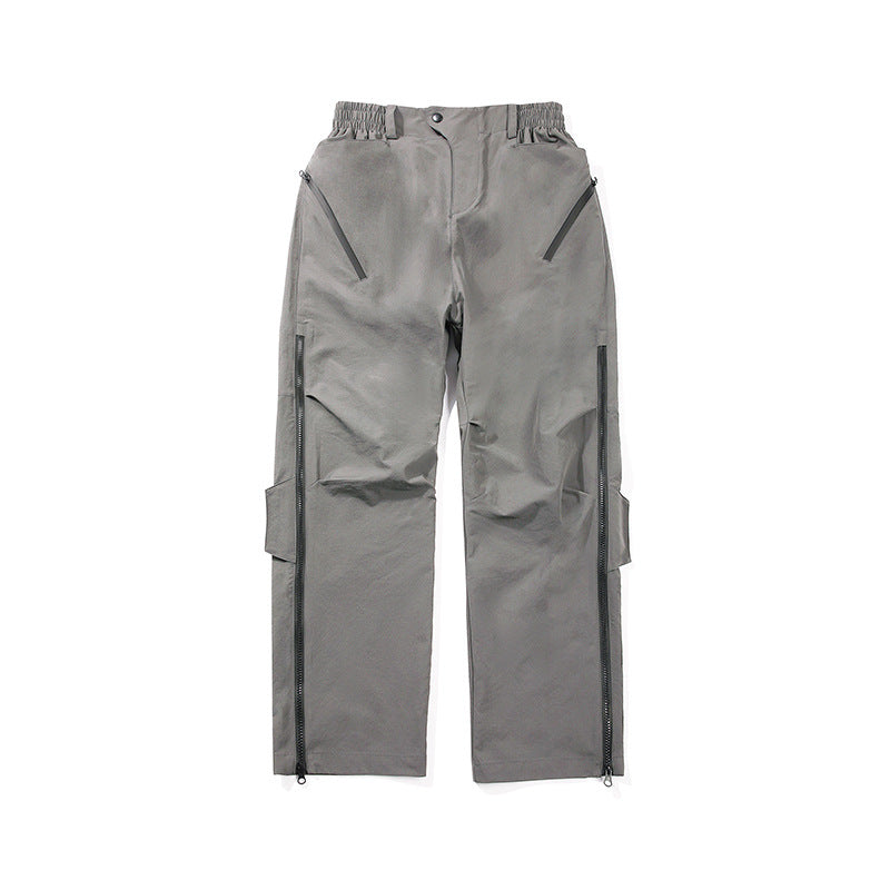 Herren Multifunktionale Tech‑Cargo‑Hose mit seitlichen Zippern, elastischem Bund und taktischen Pattentaschen Drune
