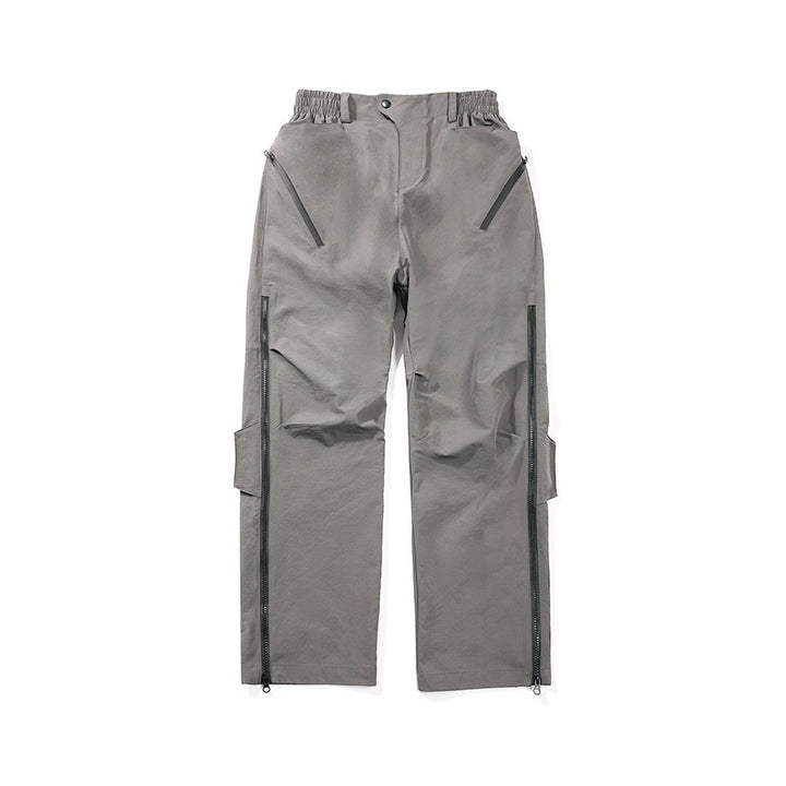 Herren Multifunktionale Tech‑Cargo‑Hose mit seitlichen Zippern, elastischem Bund und taktischen Pattentaschen Drune