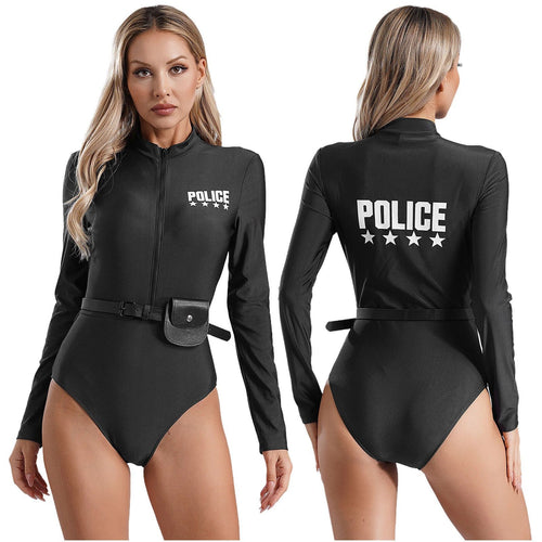 Damen Polizei-Kostüm mit figurbetontem Schnitt und praktischen Zubehör Drune