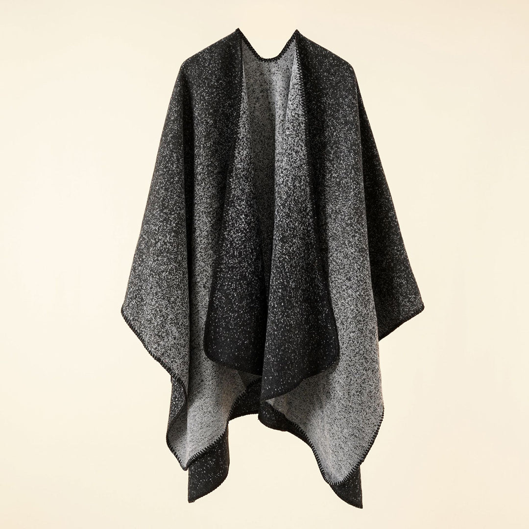 Damen Strickponcho im Paisley-Jacquard mit offener Vorderseite Drune