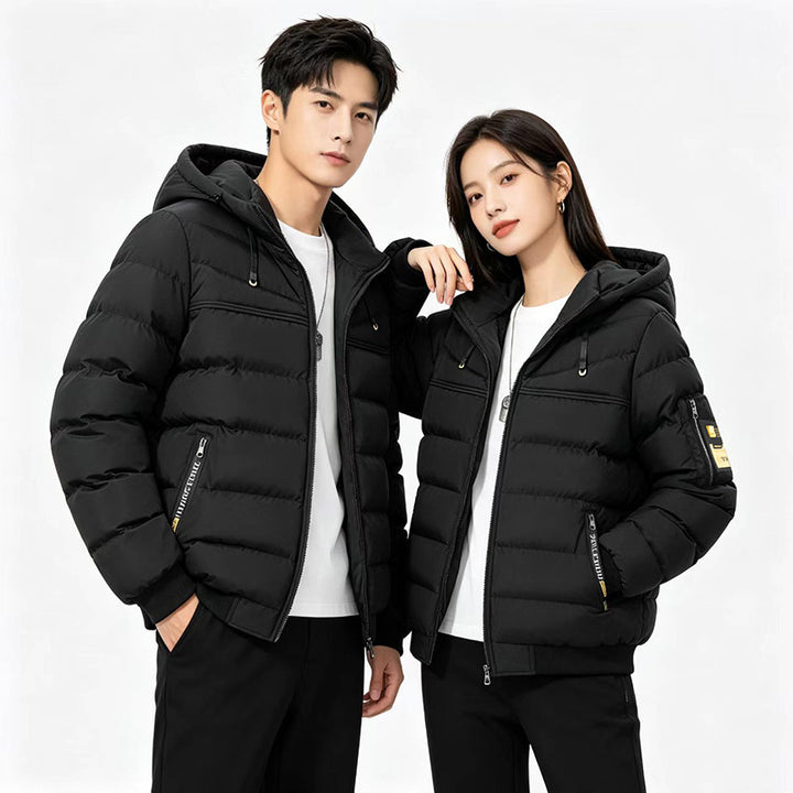 Herren Steppjacke mit Kapuze, winddichter Thermoisolierung und Utility-Taschen Drune