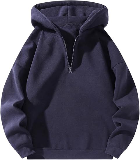 Herren sportlicher Kapuzenpullover mit halbem Reißverschluss Drune
