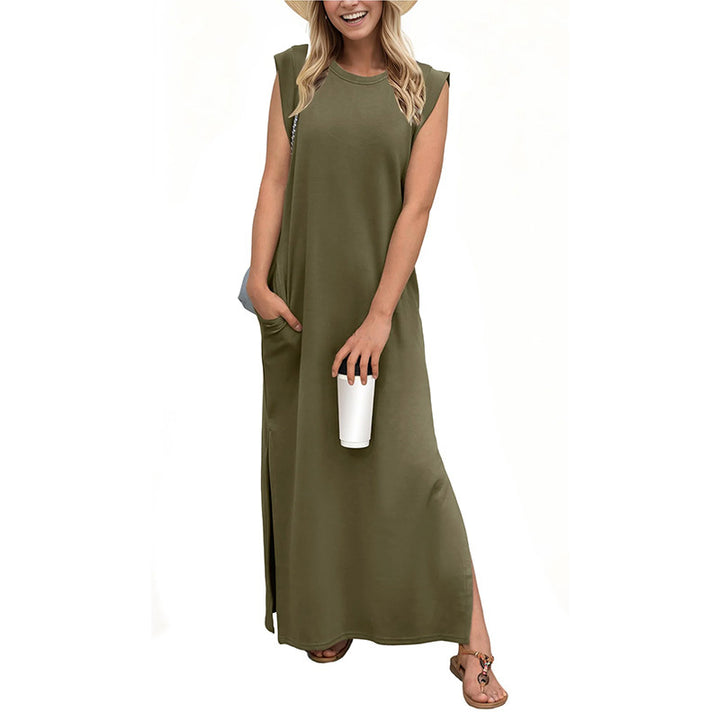 Damen Maxikleid mit lässigem Schnitt und minimalistischen Details Drune