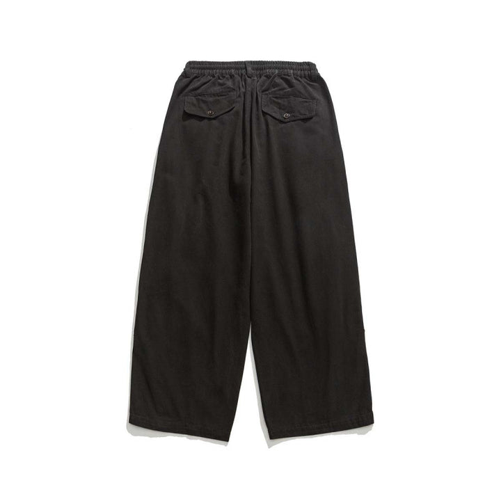 Herren Weite Cropped-Canvas-Hose im Utility‑Look mit elastischem Bund und markanten Falten Drune