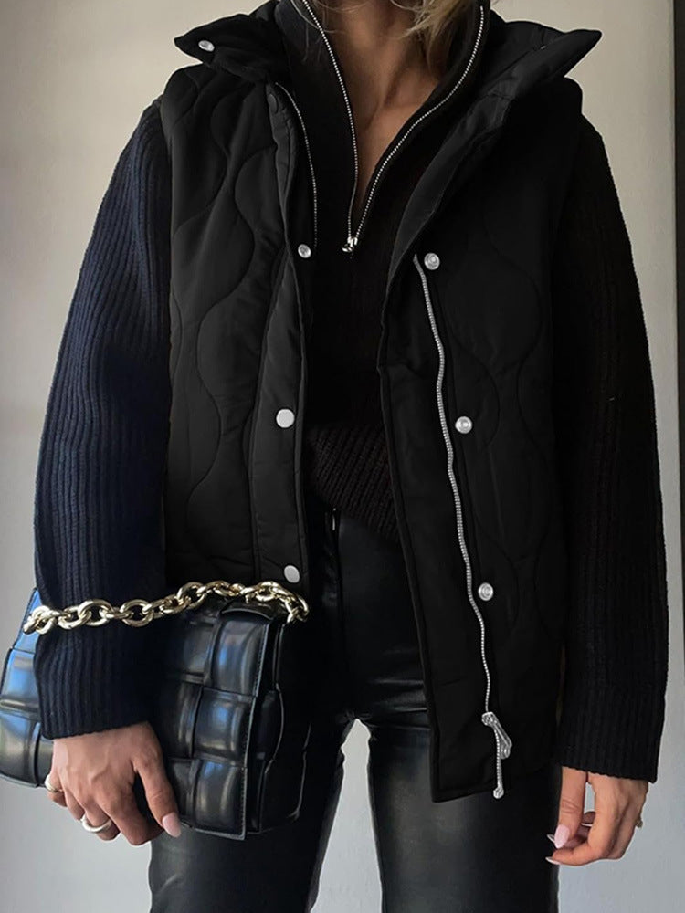 Damen Steppweste mit hohem Kragen und praktischen Taschen Drune
