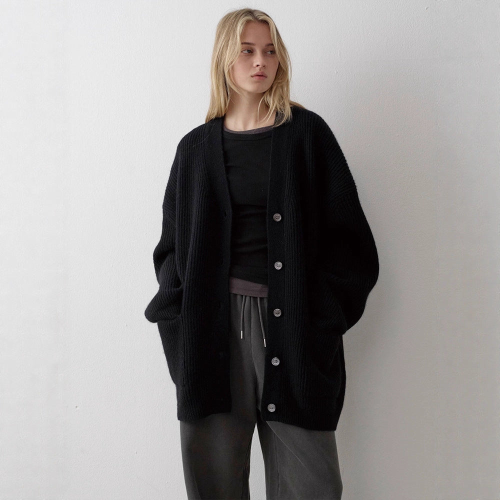 Damen Grobstrickcardigan mit übergroßen Ärmeln Drune