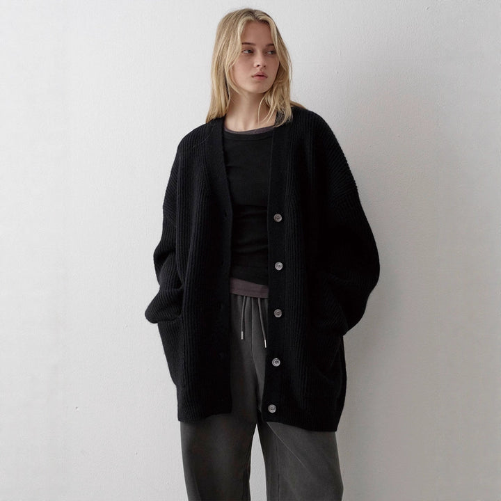 Damen Grobstrickcardigan mit übergroßen Ärmeln Drune