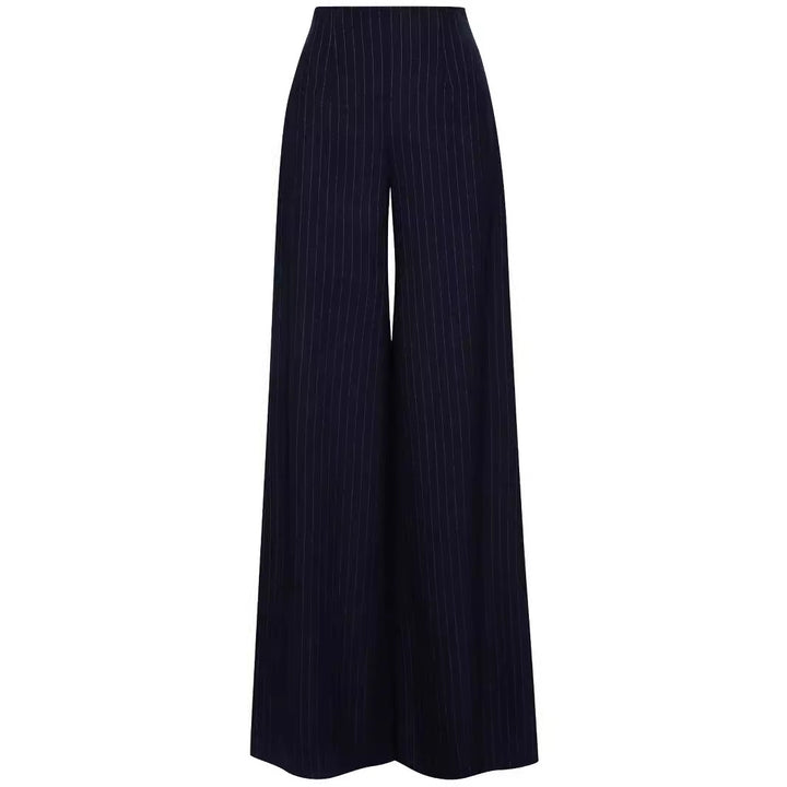 Damen Hochtaillierte Plissee‑Palazzohose mit weitem Bein Drune