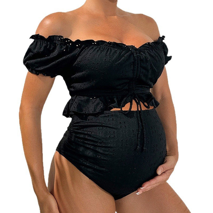 Damen Modischer Badeanzug mit Rüschendetails Drune