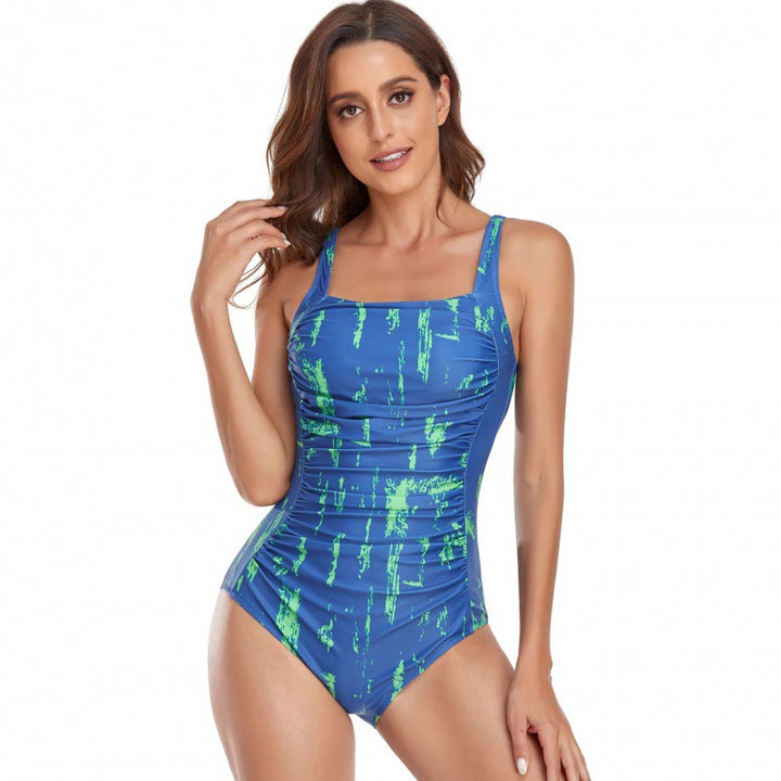 Damen Einteiliger Badeanzug mit elegantem Grafikdesign und bequemen Trägern Drune