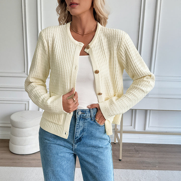 Damen Strickjacke mit Knopfdetails Drune