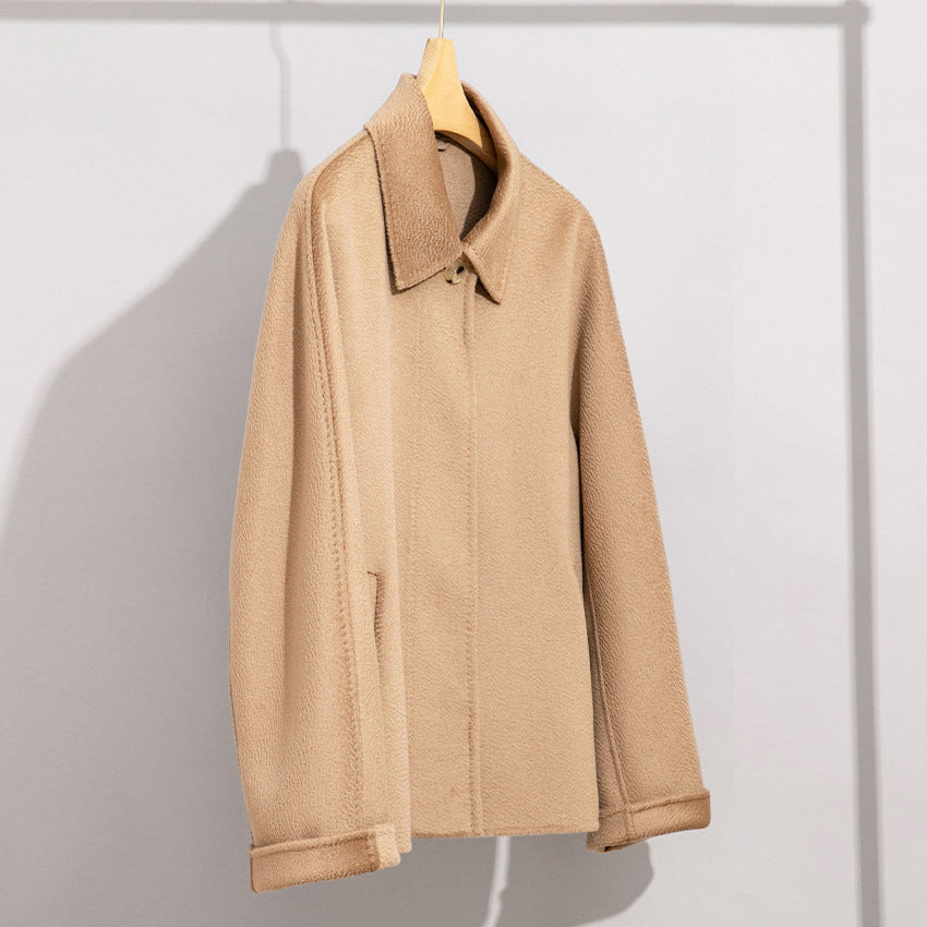 Damen Teddyjacke mit Hemdkragen und verdeckter Knopfleiste Drune