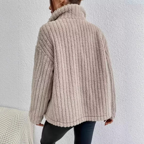 Damen Kuschelige Fleecejacke mit aufgesetzten Taschen Drune