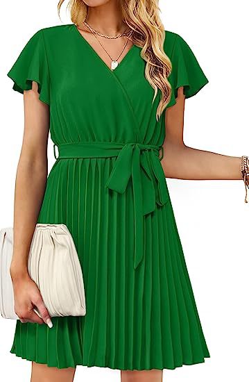 Damen Wickelkleid mit plissierten Details Drune