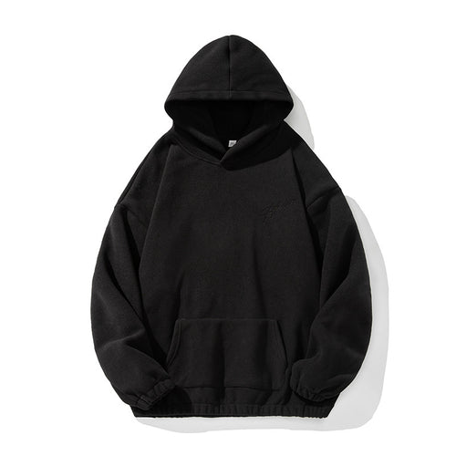 Unisex Schwerer Fleece-Kapuzenpullover im Relaxed-Boxy-Schnitt mit Kängurutasche Drune