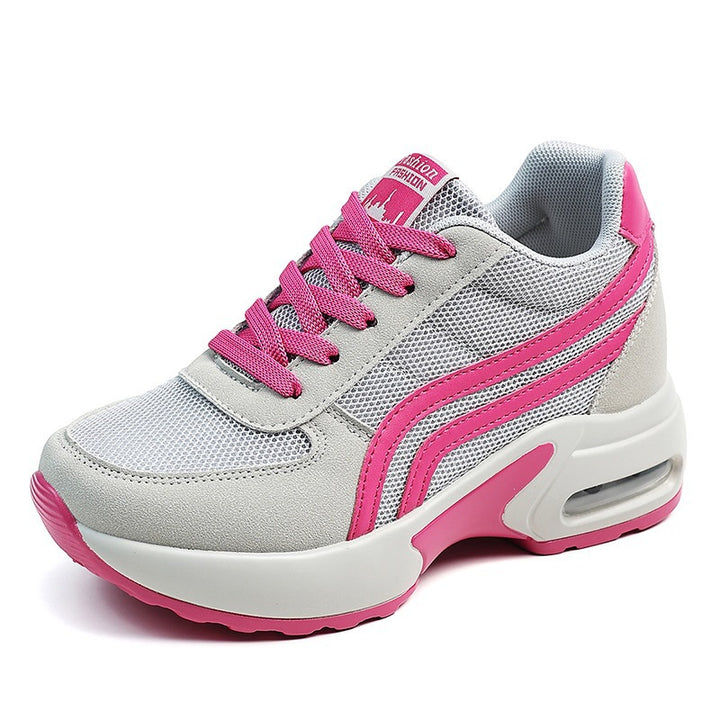 Damen Modische Plateau-Sneaker mit sichtbarer Luftkammer und atmungsaktivem Mesh-Obermaterial Drune