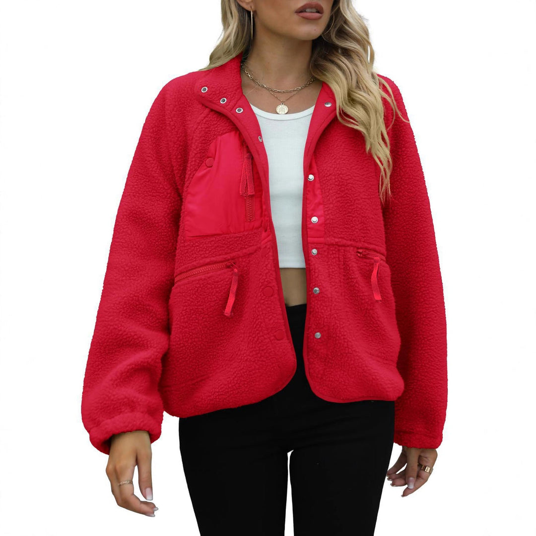 Damen kuschelige Fleecejacke mit praktischen Taschen Drune