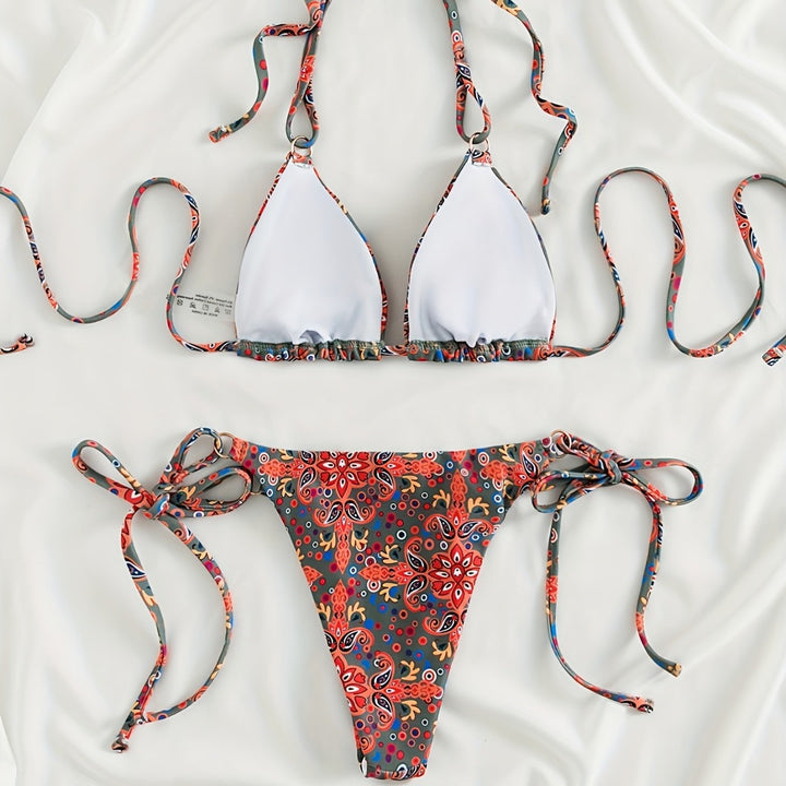 Damen Bikiniset mit verstellbaren Trägern und modernen Schnürdetails Drune