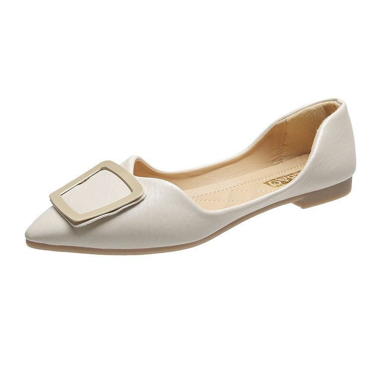 Damen elegante Ballerinas mit modischem Schnallen-Detail Drune