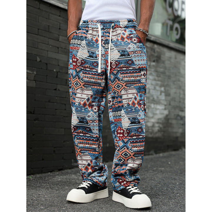 Herren Gemusterte Freizeithose mit komfortablem Gummizug und seitlichen Taschen Drune