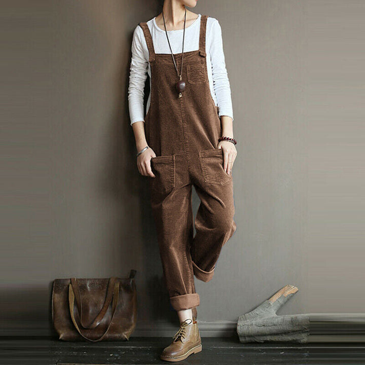 Damen Cord Latzhose Weit