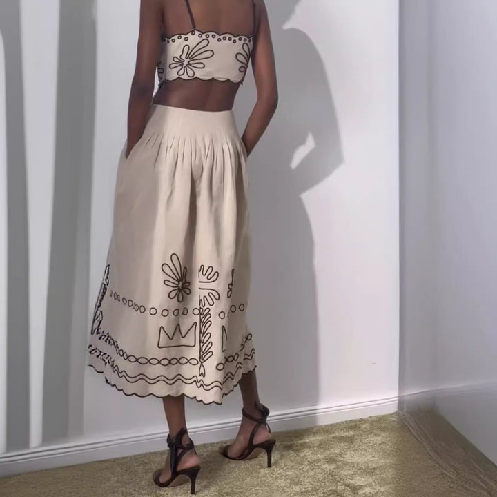 Damen Kleid mit raffiniertem Blumenmotiv und lockerer Passform Drune