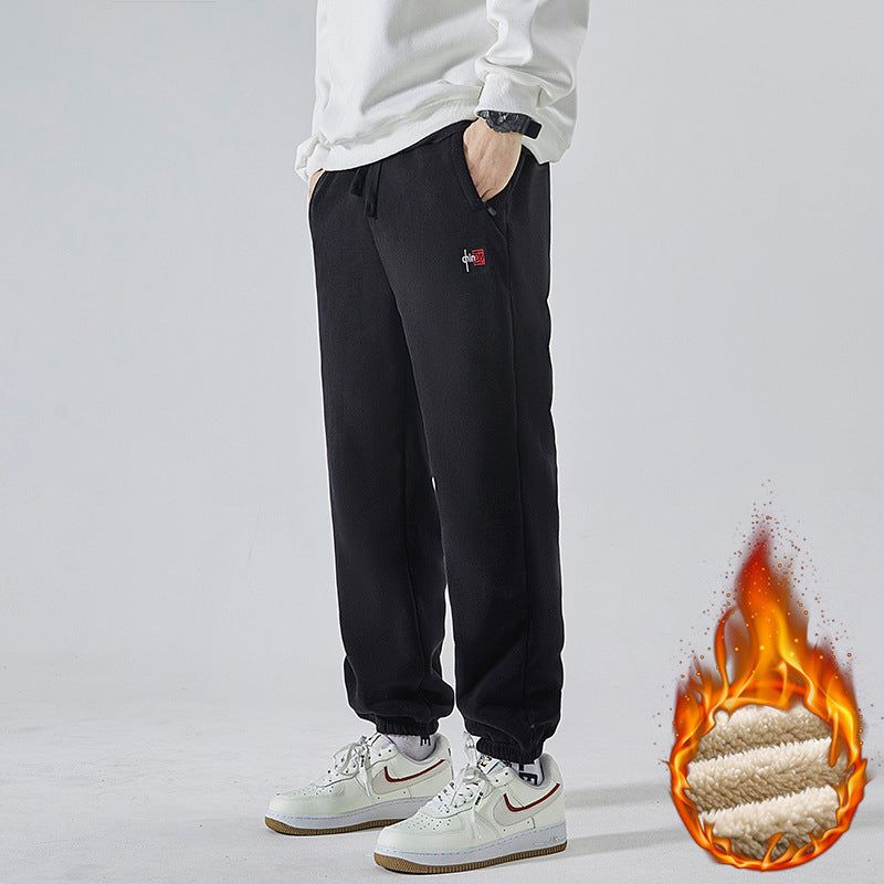 Herren Gefütterte Sweatpants mit Sherpa‑Innenfutter und elastischen Bündchen Drune