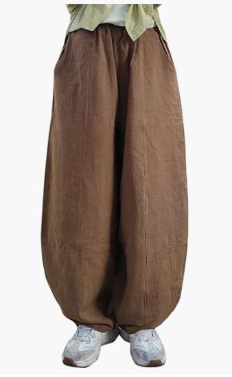 Damen Leichte und luftige Palazzo-Hose mit weitem Schnitt Drune