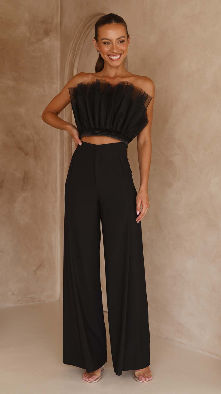 Damen cropped Oberteil mit transparenten Rüschendetails Drune