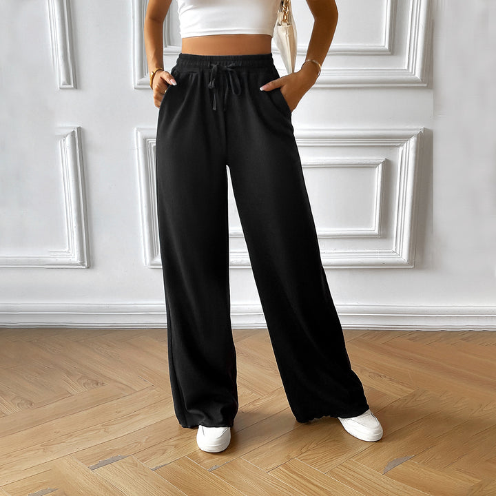 Damen Weite Sporthose mit elastischem Bund und seitlichen Taschen Drune