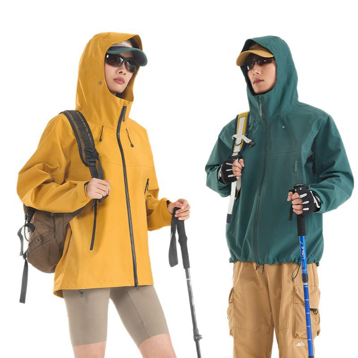 Damen Leichte technische Regenjacke im Oversize-Utility-Schnitt mit verstellbarer Kapuze Drune