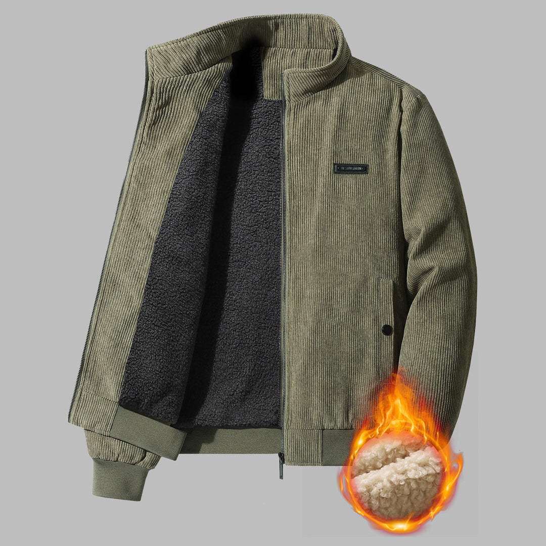 Herren Modische Fleece-Jacke im Cord-Design Drune