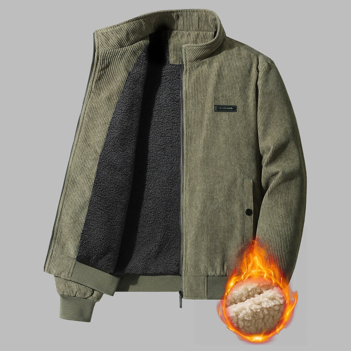 Herren Modische Fleece-Jacke im Cord-Design Drune