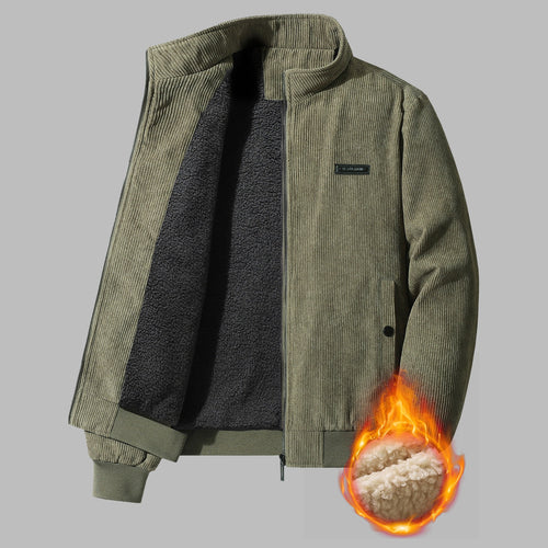 Herren Modische Fleece-Jacke im Cord-Design Drune