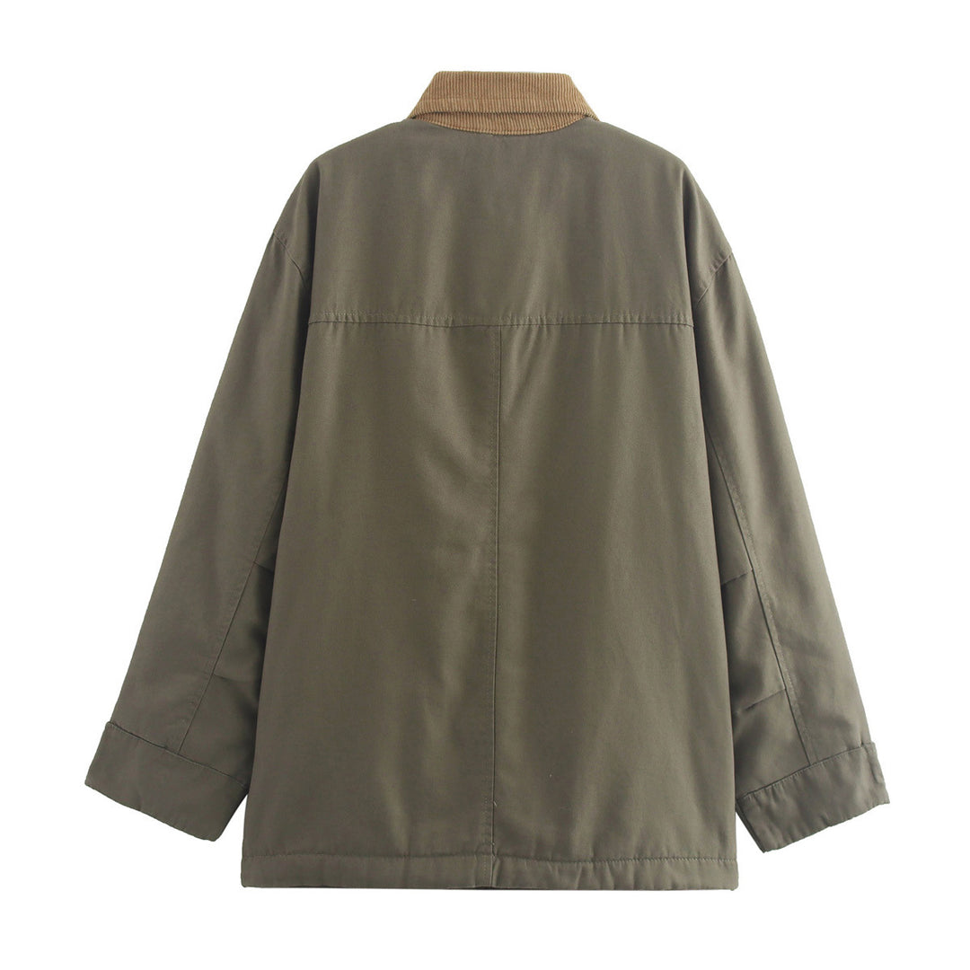 Damen Lässige Utility-Jacke mit schickem Cordkragen und praktischen Taschen Drune
