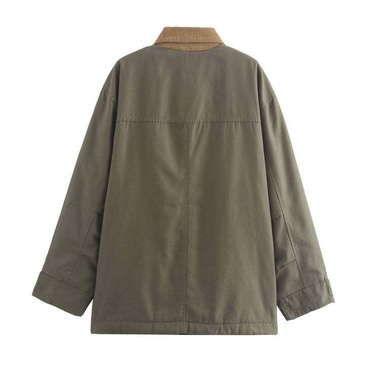 Damen Lässige Utility-Jacke mit schickem Cordkragen und praktischen Taschen Drune