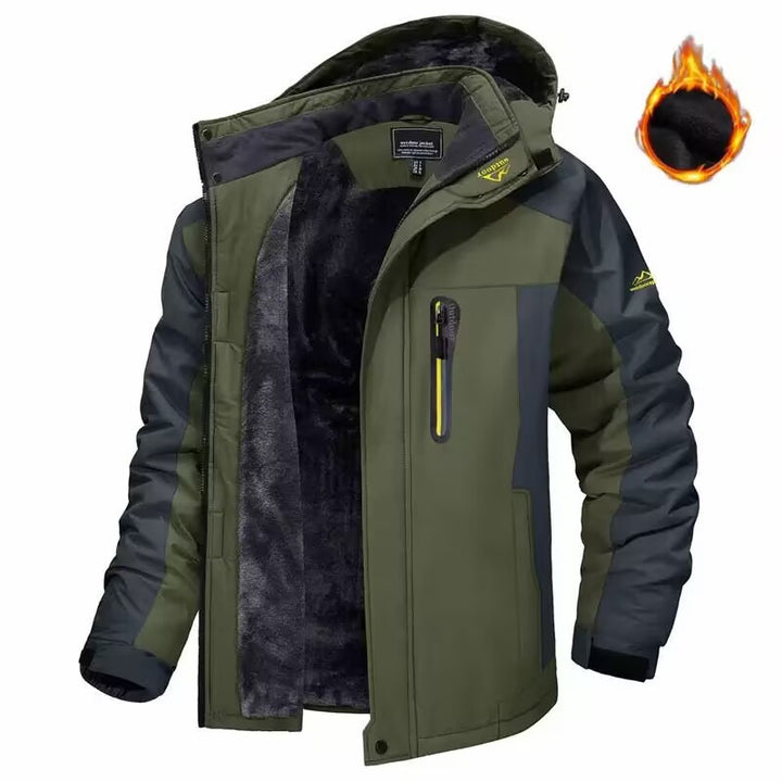 Herren Trekkingparka mit warmem Teddyfutter, abnehmbarer Kapuze und wasserdichter Softshell-Außenschicht Drune