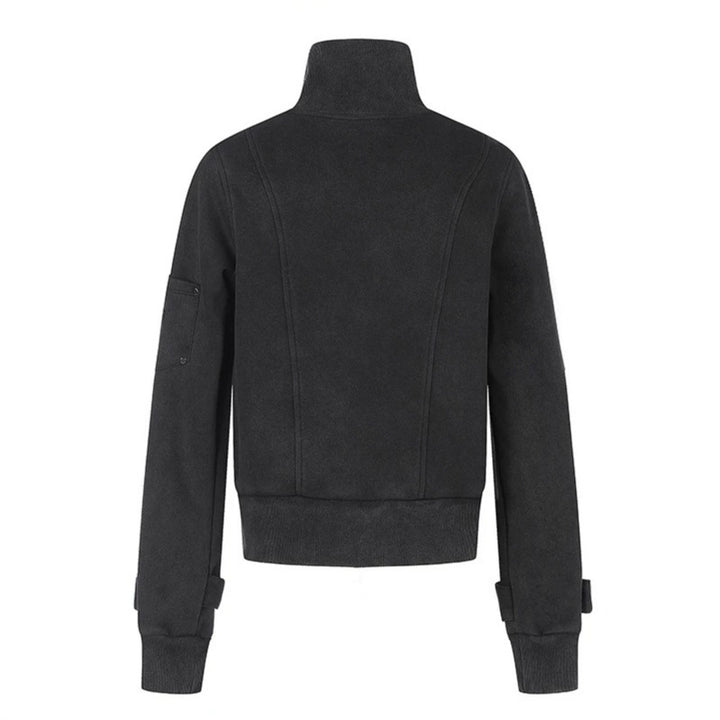 Damen Taillierte Zipjacke mit hohem Stehkragen, Zierpatten & verstellbaren Riegeln Drune