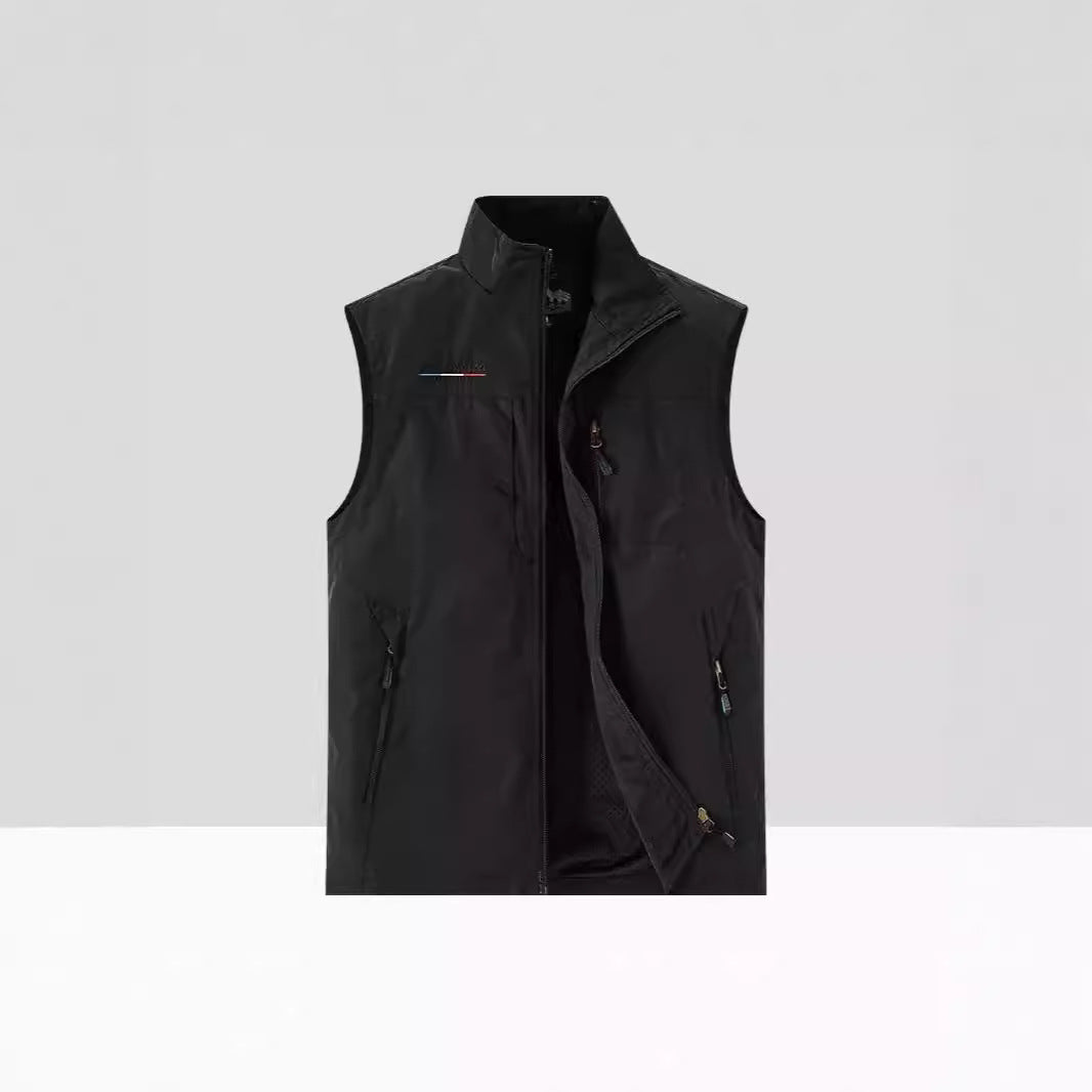 Herren Leichte Atmungsaktive Outdoor-Softshellweste mit Mesh-Innenfutter und Mehrfach-Reißverschlusstaschen Drune