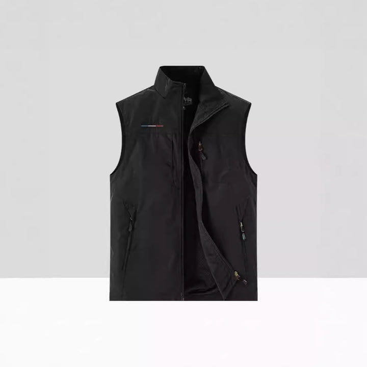Herren Leichte Atmungsaktive Outdoor-Softshellweste mit Mesh-Innenfutter und Mehrfach-Reißverschlusstaschen Drune