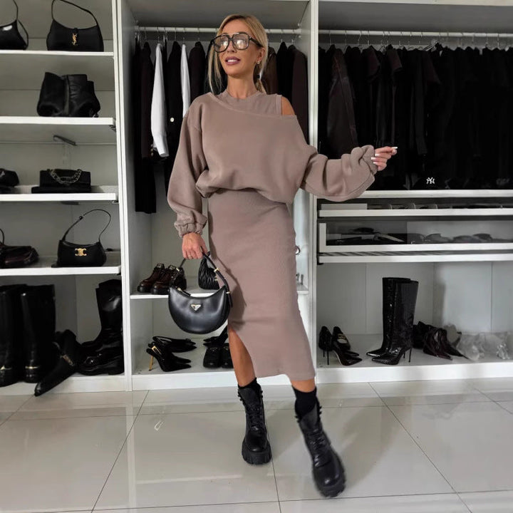 Damen Sweatshirt und Rock Set Drune