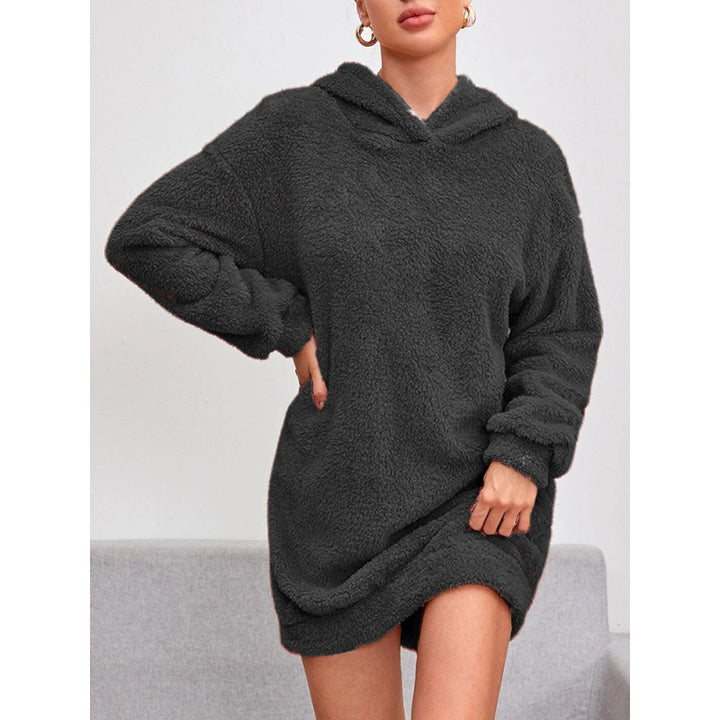 Damen Kuscheliger Oversize-Hoodiekleid aus weichem Fleece Drune