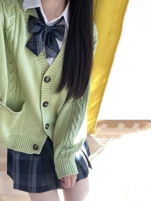 Damen Strickjacke mit Puffärmeln und Taschen Drune