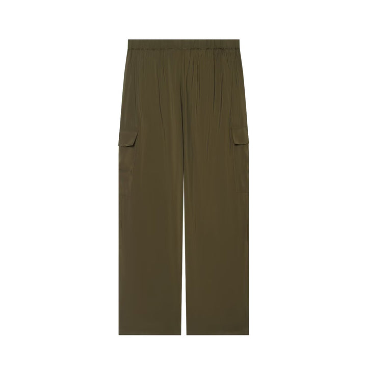 Damen Weite Cargo-Hose mit elastischem Bund und Klappentaschen Drune