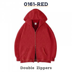 Unisex Oversized Kapuzenjacke mit Doppelreißverschluss und Kängurutaschen Drune