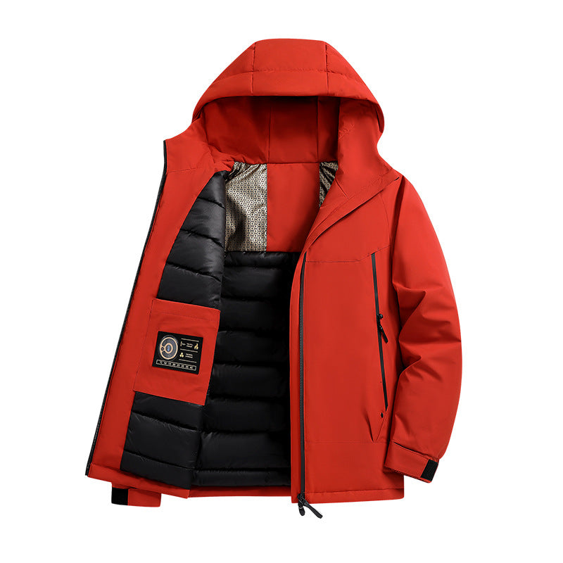 Herren Isolierte Softshell-Parka mit technischer Kapuze, winddichter Außenhülle und Innentaschen Drune