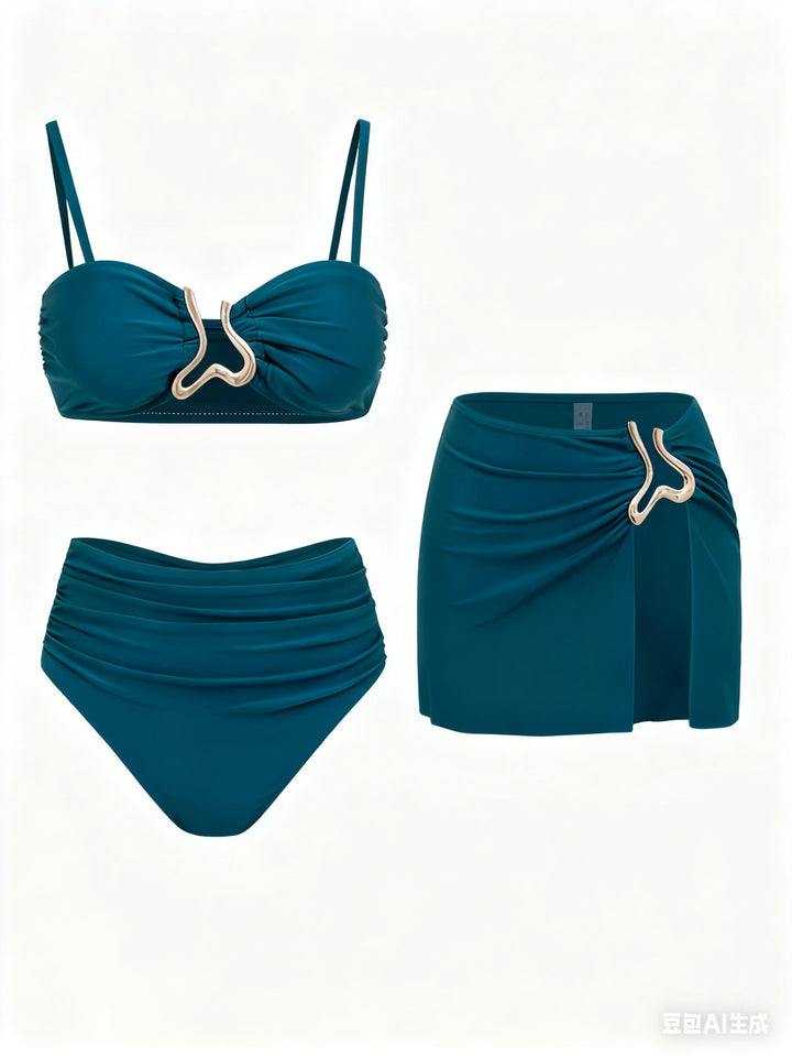 Damen Bikiniset mit elegantem Wickelrock und modischem Design Drune
