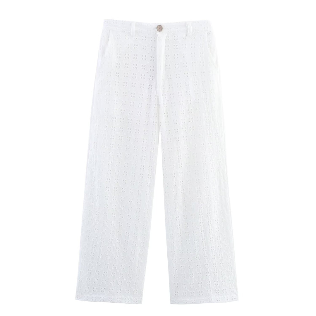 Damen luftige Culotte-Hose aus hochwertigem Lochstrick Drune