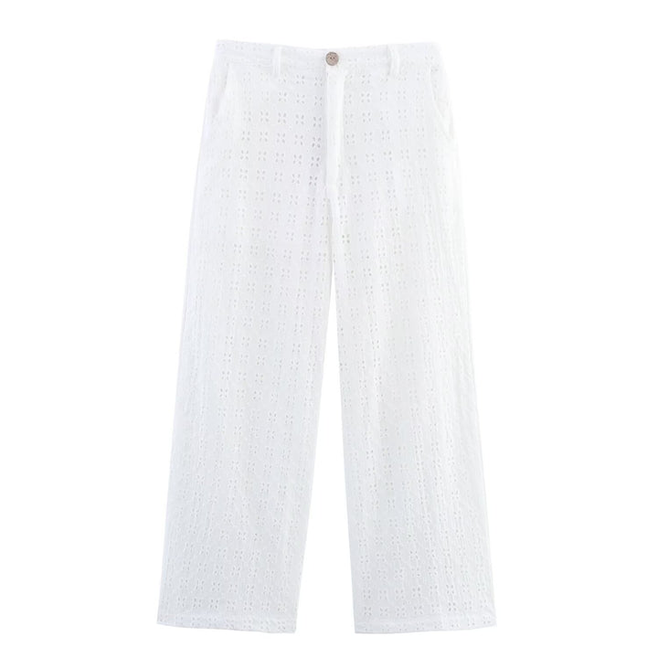 Damen luftige Culotte-Hose aus hochwertigem Lochstrick Drune