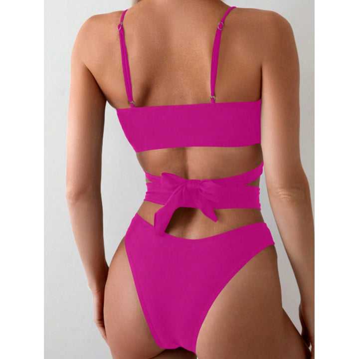 Damen Triangel-Bikini mit asymmetrischem Wickel-Design und stylischem Cut-Out Drune